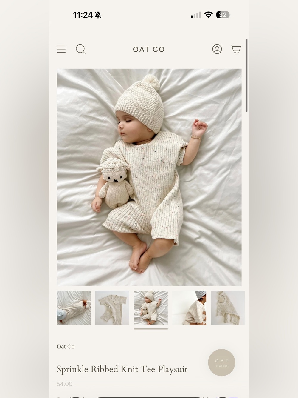 Oat Children Co Sprinkle Ribbed Knit Tee Playsuit